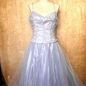 1990s vintage Niki by Niki lavis stunning prom tulle gown in baby blue